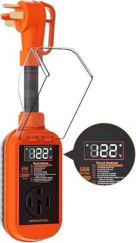 RV Surge Protector with Smart LED Display, 30 amp 10000 Joules RV Circuit Analyzer - Camper Surge Protector with Waterproof Cover, RV Adapter Plug for Campers，Travel Trailers (30A) in Saudi Arabia