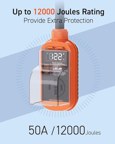 RV Surge Protector with Smart LED Display, 30 amp 10000 Joules RV Circuit Analyzer - Camper Surge Protector with Waterproof Cover, RV Adapter Plug for Campers，Travel Trailers (30A) in Saudi Arabia
