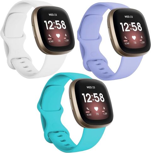 حزام استبدال لـ Fitbit Versa 4، Versa 3، Sense 2، Sense Sport Band Accessories Watchbands، 22 لونًا كلاسيكيًا من مادة TPU مع مشبك من الفولاذ المقاوم للصدأ لساعة Fitbit Versa 4 الذكية كبيرة الحجم in Saudi Arabia