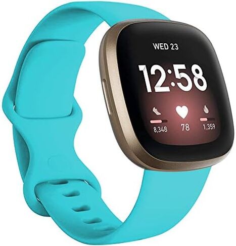 حزام استبدال لـ Fitbit Versa 4، Versa 3، Sense 2، Sense Sport Band Accessories Watchbands، 22 لونًا كلاسيكيًا من مادة TPU مع مشبك من الفولاذ المقاوم للصدأ لساعة Fitbit Versa 4 الذكية كبيرة الحجم in Saudi Arabia