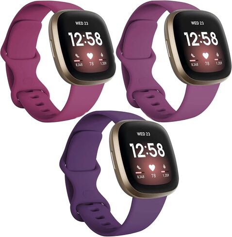 حزام استبدال لـ Fitbit Versa 4، Versa 3، Sense 2، Sense Sport Band Accessories Watchbands، 22 لونًا كلاسيكيًا من مادة TPU مع مشبك من الفولاذ المقاوم للصدأ لساعة Fitbit Versa 4 الذكية كبيرة الحجم in Saudi Arabia