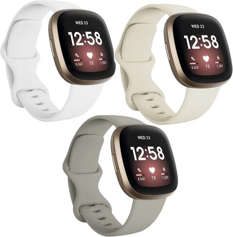 حزام استبدال لـ Fitbit Versa 4، Versa 3، Sense 2، Sense Sport Band Accessories Watchbands، 22 لونًا كلاسيكيًا من مادة TPU مع مشبك من الفولاذ المقاوم للصدأ لساعة Fitbit Versa 4 الذكية كبيرة الحجم in Saudi Arabia