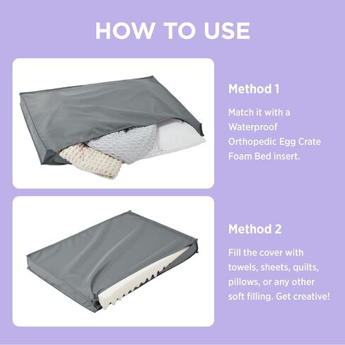 Lesure Dog Bed Cover Flannel - Small Dog Bed Washable Removable Cover, Plush Fleece Replacement Cover for Orthopedic Pet Mad Beds, 24x18x3 Inches Grey in Saudi Arabia