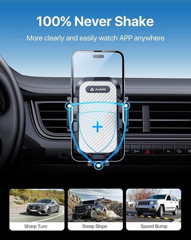 andobil 2024 Upgraded Car Phone Holder Mount for Vent, Military Sturdy Metal Clip Air Vent Phone Holder for Your Car Easy Used Cell Phone Car Mount for iPhone 16 15 14 13 12 Pro Max Samsung S24 S23 in Saudi Arabia