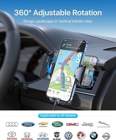 andobil 2024 Upgraded Car Phone Holder Mount for Vent, Military Sturdy Metal Clip Air Vent Phone Holder for Your Car Easy Used Cell Phone Car Mount for iPhone 16 15 14 13 12 Pro Max Samsung S24 S23 in Saudi Arabia