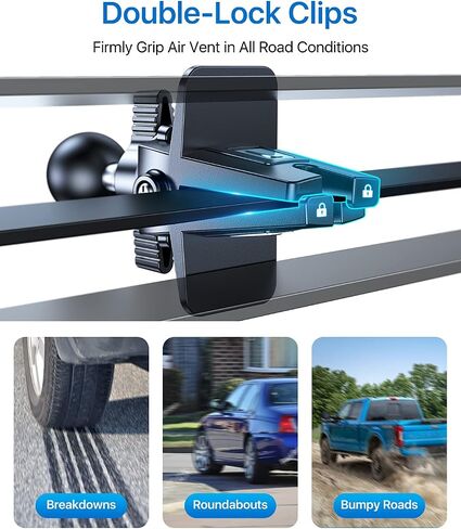 andobil 2024 Upgraded Car Phone Holder Mount for Vent, Military Sturdy Metal Clip Air Vent Phone Holder for Your Car Easy Used Cell Phone Car Mount for iPhone 16 15 14 13 12 Pro Max Samsung S24 S23 in Saudi Arabia