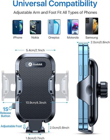 andobil 2024 Upgraded Car Phone Holder Mount for Vent, Military Sturdy Metal Clip Air Vent Phone Holder for Your Car Easy Used Cell Phone Car Mount for iPhone 16 15 14 13 12 Pro Max Samsung S24 S23 in Saudi Arabia