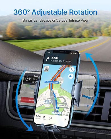 andobil 2024 Upgraded Car Phone Holder Mount for Vent, Military Sturdy Metal Clip Air Vent Phone Holder for Your Car Easy Used Cell Phone Car Mount for iPhone 16 15 14 13 12 Pro Max Samsung S24 S23 in Saudi Arabia