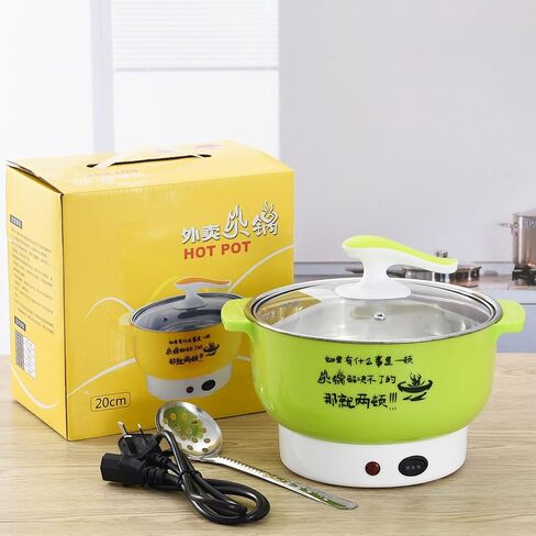 Electric Pot for Cooking,Electric Hot Pot,1.8L 400 to 800W Electric Pot,Stainless Steel Inner Wall 2 Modes Overheating Protection Mini Electric Cooker for Office, Dormitory(red), electric hot pot in Saudi Arabia