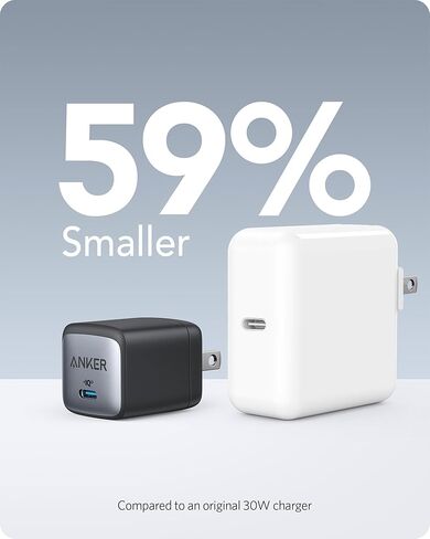 شاحن USB C، محول شاحن سريع نانو ii 30 واط من انكر (غير قابل للطي) لماك بوك اير/ ايفون 13/13 ميني/ 13 برو/ 13 برو ماكس/ 12، جالكسي اس 21، نوت 20، ايباد برو، بيكسل، والمزيد in Kuwait