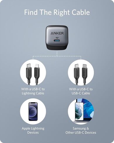 شاحن USB C، محول شاحن سريع نانو ii 30 واط من انكر (غير قابل للطي) لماك بوك اير/ ايفون 13/13 ميني/ 13 برو/ 13 برو ماكس/ 12، جالكسي اس 21، نوت 20، ايباد برو، بيكسل، والمزيد in Kuwait