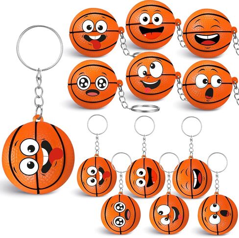 12 Pcs Mini Funny Stress Balls Keychain, Sport Face Keychain Stress Relief Squeeze Balls Keychain Sport Gifts for Women Men Sport Team Players Party Favor Birthday Gift(Football) in Kuwait