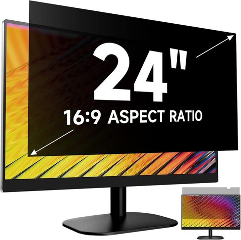 واقي شاشة لخصوصية الكمبيوتر مقاس 24 بوصة، فلتر شاشة مضاد للوهج ومضاد للخدش متوافق مع جميع أجهزة الكمبيوتر العريضة مقاس 24 بوصة بنسبة عرض إلى ارتفاع 16:9 in Kuwait