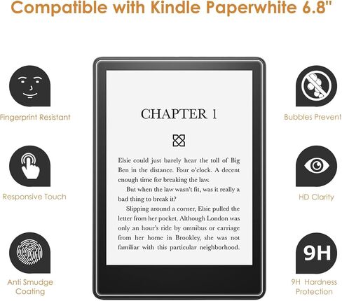 واقي شاشة مكون من 3 قطع متوافق مع جهاز Kindle Paperwhite مقاس 6.8 بوصات / إصدار الأطفال 6.8 بوصات / الإصدار المميز 6.8 بوصات (الجيل الحادي عشر 2021)، [وضوح عالي الدقة] [9 صلابة] زجاج مقسى مضاد لبصمات الأصابع in Kuwait