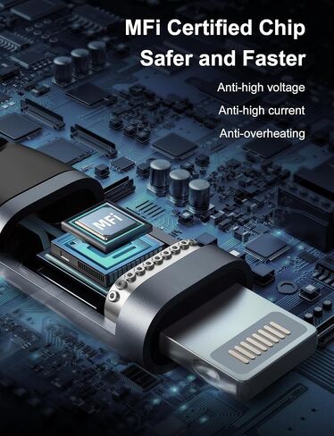 Dasku Lightning Cable 3ft 3Pack Nylon Braided Heavy Duty iPhone Charger Cord Black Compatible with 14/13 / 12/11 Pro Max/X/Xs Max/Xr /8 Plus/ 7 6S Plus 6 Plus/iPad Mini/Air in Kuwait