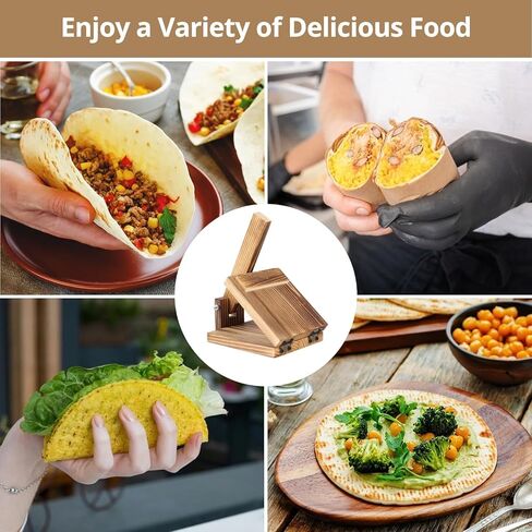 مكبس تورتيلا من الخشب الصلب الفحمي العتيق، صانع تورتيلا من الخشب الصلب مستطيل مقاس 6.5 × 5.1 بوصة، مكبس تورتيلا دقيق الخشب موفر للعمالة للتورتيلا المكسيكية محلية الصنع، روتي، بوريتوس، التاكو in Kuwait