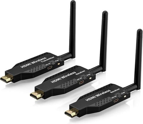Wireless HDMI Transmitter and Receiver,1Transmitter and 2Receiver Plug and Play, Plug and Play Support 2.4/5GHz 1080P Decoding Wireless HDMI Kit for Streaming Video and Audio to Monitor from Laptop/Pc in Saudi Arabia
