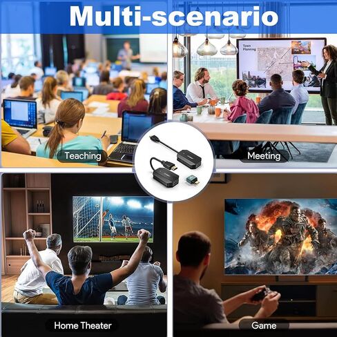 Wireless HDMI Transmitter and Receiver,1Transmitter and 2Receiver Plug and Play, Plug and Play Support 2.4/5GHz 1080P Decoding Wireless HDMI Kit for Streaming Video and Audio to Monitor from Laptop/Pc in Saudi Arabia