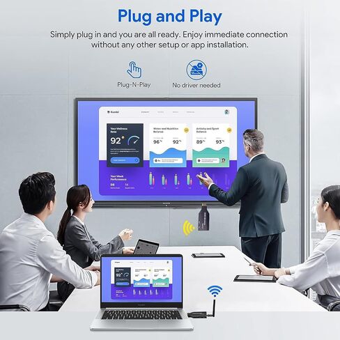 Wireless HDMI Transmitter and Receiver,1Transmitter and 2Receiver Plug and Play, Plug and Play Support 2.4/5GHz 1080P Decoding Wireless HDMI Kit for Streaming Video and Audio to Monitor from Laptop/Pc in Saudi Arabia
