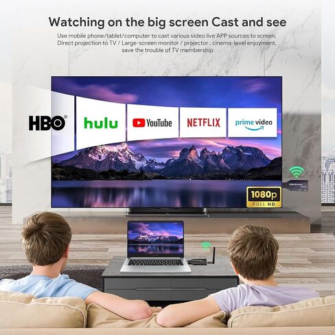 Wireless HDMI Transmitter and Receiver,1Transmitter and 2Receiver Plug and Play, Plug and Play Support 2.4/5GHz 1080P Decoding Wireless HDMI Kit for Streaming Video and Audio to Monitor from Laptop/Pc in Saudi Arabia