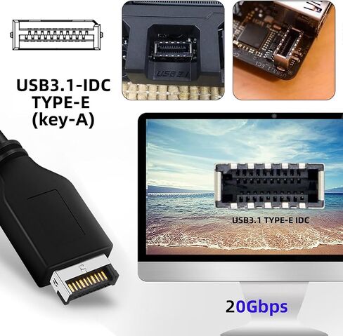 Cablecc 20Gbps USB 3.2 Gen2 Type-E IDC Front Header USB-C to PCI-E 4X Express Card Adapter for Desktop Motherboard in Saudi Arabia