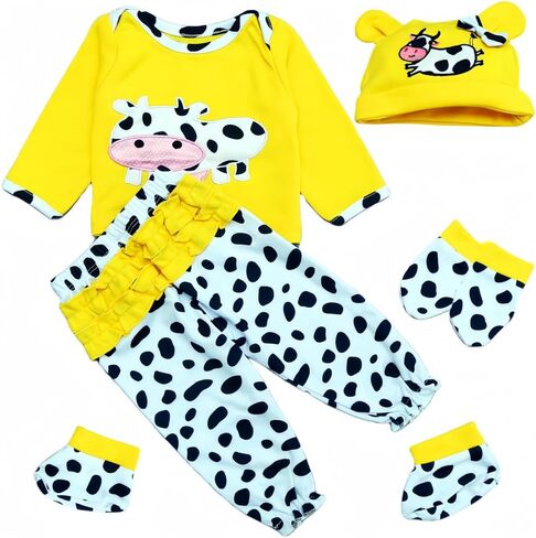 Reborn Baby Dolls Clothes 20 inch Outfit Accessories for 17-22 Inch Newborn Baby Doll Girl【Panda 4pcs Set 】 in Saudi Arabia