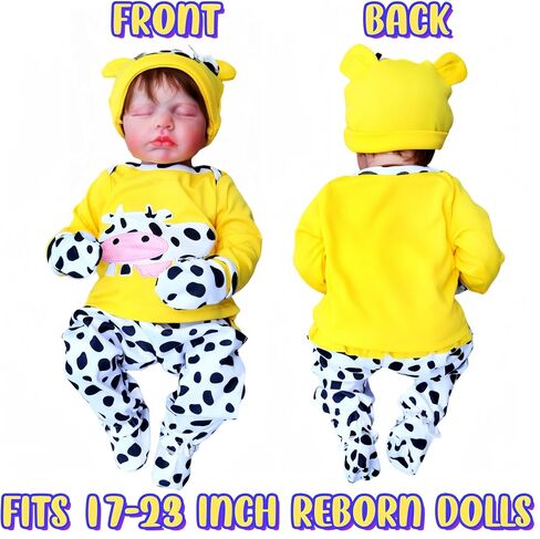 Reborn Baby Dolls Clothes 20 inch Outfit Accessories for 17-22 Inch Newborn Baby Doll Girl【Panda 4pcs Set 】 in Saudi Arabia