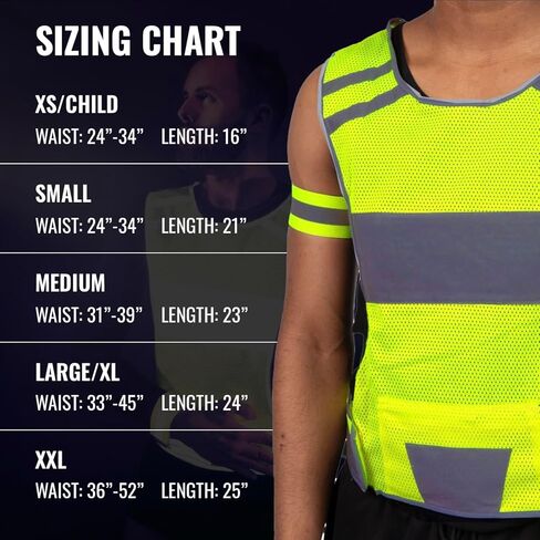Reflective Running Vest for Women & Men,High Visibility Reflector Vest with 2 Bands,Lightweight & Comfy Running Gear in Saudi Arabia