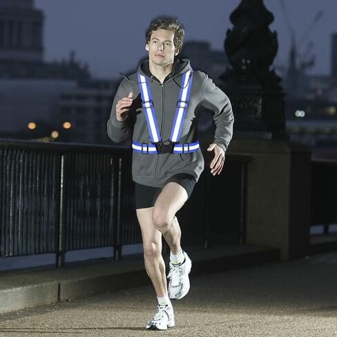 Reflective Vest Running Gear High Visibility Safety Vest Strap for Night | Portable Adjustable Reflective Vest,Ideal for Walking,Jogging,Hiking,Night Cycling in Saudi Arabia