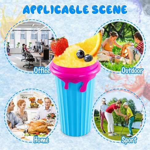 Slushy Maker Cup - TIK TOK Quick Frozen Magic Cup, Double Layers Slushie Cup, DIY Homemade Squeeze Icy Cup, Fasting Cooling Make And Serve Slushy Cup For Milk Shake, Smoothies, Slushies (500 ml, 1) in Saudi Arabia