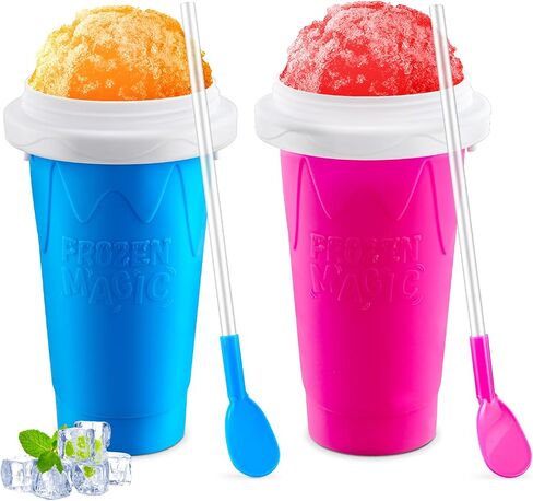 Slushy Maker Cup - TIK TOK Quick Frozen Magic Cup, Double Layers Slushie Cup, DIY Homemade Squeeze Icy Cup, Fasting Cooling Make And Serve Slushy Cup For Milk Shake, Smoothies, Slushies (500 ml, 1) in Saudi Arabia