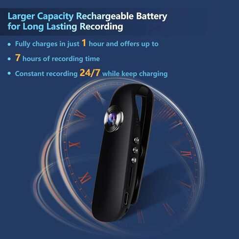 كاميرا الجسم مع بطاقة ذاكرة سعة 32 جيجابايت، وكاميرا الجسم بدقة 1080 بكسل كاملة الوضوح، وتخزين حلقي، وعمر بطارية يصل إلى 3-7 ساعات، وكاميرا الجسم القابلة للارتداء للمنزل والخارج in Kuwait