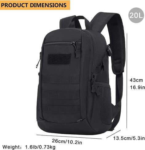 ArcEnCiel 10L/20L Mini X-Small Tactical Backpack MOLLE Daypack Gear Pack Camping Bag with Patch in Saudi Arabia