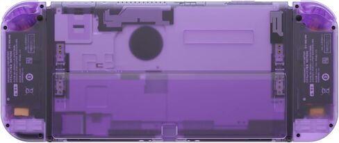 eXtremeRate DIY Full Set Shell for Nintendo Switch OLED, Replacement Console Back Plate & Kickstand, Custom NS Controller Housing with Full Set Buttons for Nintendo Switch OLED - Clear Atomic Purple in Kuwait