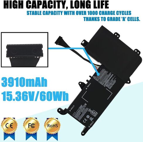 بطارية كمبيوتر محمول L16M4PB0 متوافقة مع سلسلة Lenovo Legion Y720-15IKB 5B10M33724 L16S4TB0 5B10M33723 15.36V 60Wh 4-Cell in Kuwait