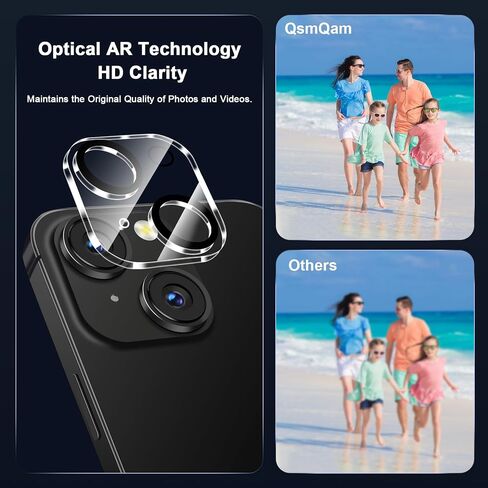 QsmQam 4 Pack Camera Lens Protector for iPhone 15 6.1" / iPhone 15 Plus 6.7", Tempered Glass Camera Cover, HD Clear, Anti-Scratch, Strong Adhesion [Does not Affect Night Shots] in Saudi Arabia