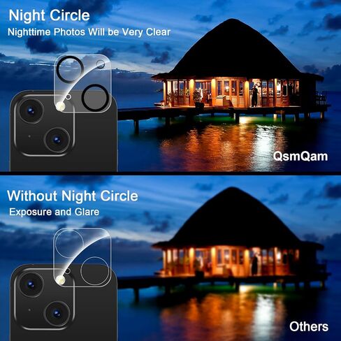 QsmQam 4 Pack Camera Lens Protector for iPhone 15 6.1" / iPhone 15 Plus 6.7", Tempered Glass Camera Cover, HD Clear, Anti-Scratch, Strong Adhesion [Does not Affect Night Shots] in Saudi Arabia