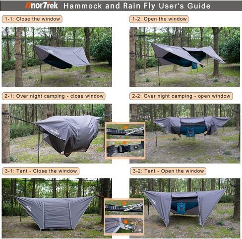 Professional Camping Hammock with Mosquito Net, Lightweight Portable Double Hammock with Two 10 FT Hammock Tree Straps, 230T Nylon Hammock for Camping, Hiking, Yard, Backpacking Blue in Kuwait