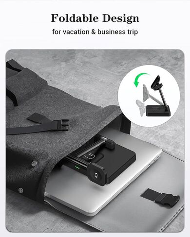 3 in 1 Wireless Charger for MagSafe, Foldable Charging Station for Multiple Apple Devices, Compatible with iPhone 16/15/14/13/12, Apple Watch, AirPods Pro/4/3/2 (Cable and Adapter Included) Black in Saudi Arabia