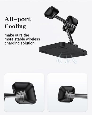 3 in 1 Wireless Charger for MagSafe, Foldable Charging Station for Multiple Apple Devices, Compatible with iPhone 16/15/14/13/12, Apple Watch, AirPods Pro/4/3/2 (Cable and Adapter Included) Black in Saudi Arabia