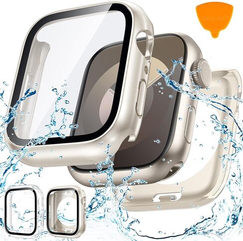2-Pack Goton Waterproof Apple Watch Case for SE Series 6 5 4 Screen Protector 40mm, 360 Protective Glass Face Cover + Back Bumper for iWatch Accessories 40 mm in Kuwait