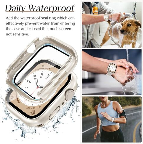 2-Pack Goton Waterproof Apple Watch Case for SE Series 6 5 4 Screen Protector 40mm, 360 Protective Glass Face Cover + Back Bumper for iWatch Accessories 40 mm in Kuwait