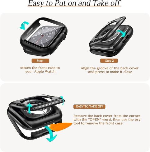 2-Pack Goton Waterproof Apple Watch Case for SE Series 6 5 4 Screen Protector 40mm, 360 Protective Glass Face Cover + Back Bumper for iWatch Accessories 40 mm in Kuwait