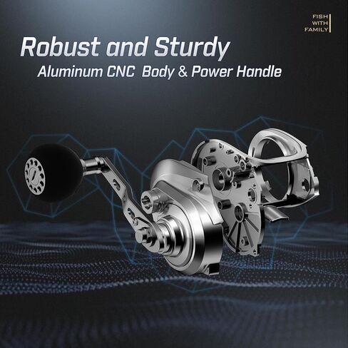 بكرة صيد السمك Piscifun Alijoz Baitcaster، بكرة صب الطعم بإطار من الألومنيوم مقاس 300، 5.9:1 حصص تروس 33 رطل أقصى سحب، بكرة صب للمياه العذبة والمياه المالحة منخفضة المستوى للمسكي in Kuwait