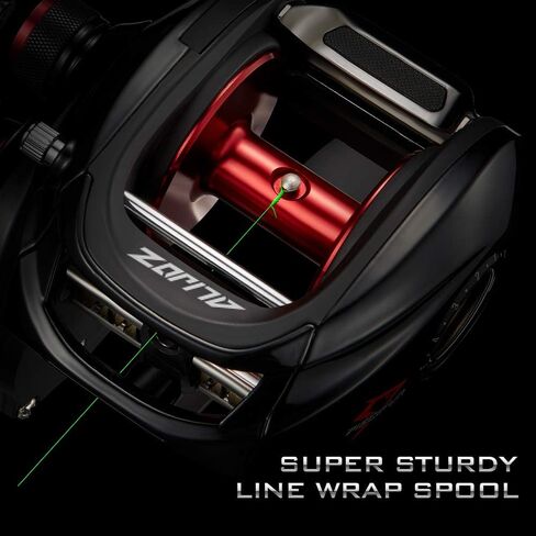 بكرة صيد السمك Piscifun Alijoz Baitcaster، بكرة صب الطعم بإطار من الألومنيوم مقاس 300، 5.9:1 حصص تروس 33 رطل أقصى سحب، بكرة صب للمياه العذبة والمياه المالحة منخفضة المستوى للمسكي in Kuwait