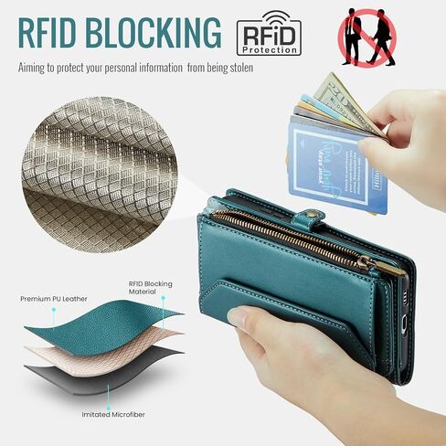 Asuwish Phone Case for Samsung Galaxy S21 Plus S21+ 5G Zipper Wallet Cover with Tempered Glass Screen Protector and Flip RFID Blocking Card Holder Cell S21+5G S21plus 21S + S 21 21+ G5 Women Purple in Saudi Arabia