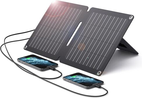 شاحن لوحة شمسية BigBlue 10W ETFE مع USB-A وUSB-C، شاحن الهاتف الشمسي المحمول SolarPowa 10 مع مسند للتخييم، مقاوم للماء IP65، متوافق مع iPhone13/X/8، الكمبيوتر اللوحي، Samsung، LG، إلخ in Kuwait