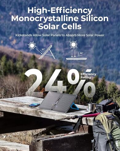 شاحن لوحة شمسية BigBlue 10W ETFE مع USB-A وUSB-C، شاحن الهاتف الشمسي المحمول SolarPowa 10 مع مسند للتخييم، مقاوم للماء IP65، متوافق مع iPhone13/X/8، الكمبيوتر اللوحي، Samsung، LG، إلخ in Kuwait