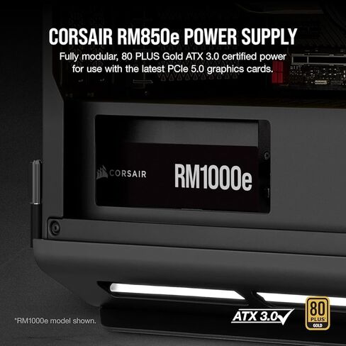 Corsair RM850e (2023) Fully Modular Low-Noise Power Supply - ATX 3.0 & PCIe 5.0 Compliant - 105°C-Rated Capacitors - 80 Plus Gold Efficiency - Modern Standby Support - Black (Renewed) in Kuwait