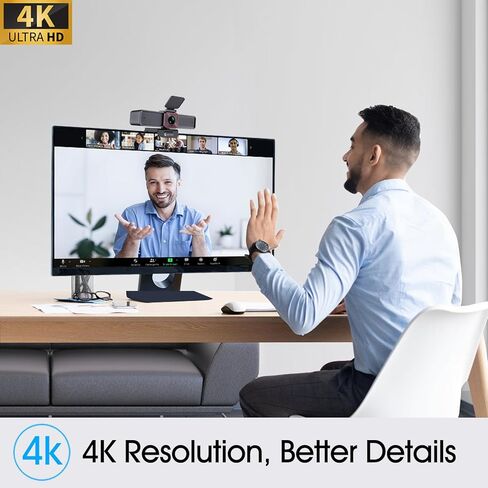 Angetube 4K Webcam with AI Tracking,Remote Control 4K Web Camera/10X Digital Zoom 1080P 60fps Web cam with USB 3.0 HDR/Dual Noise Cancelling Microphones for Video Calls/Meetings/Streaming/Skype/Zoom in Saudi Arabia